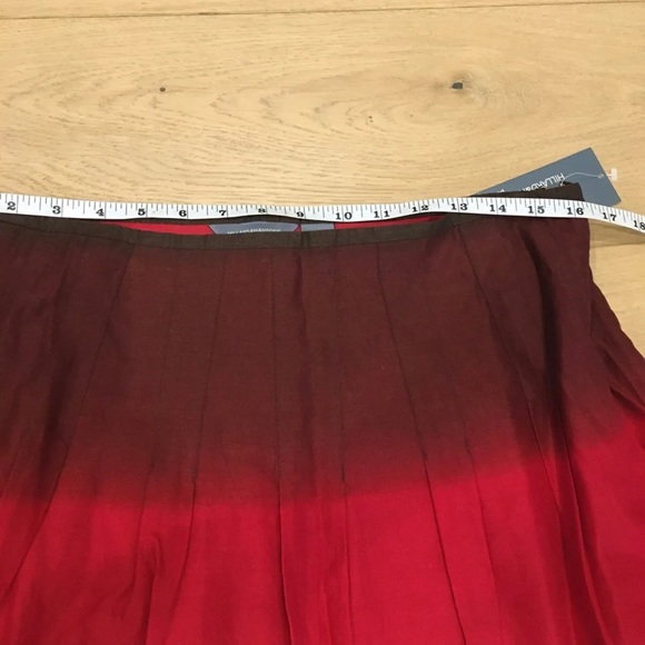 Hillard & Hanson Circle Skirt Size 14P Red Brown Ombre - Picture 8 of 9